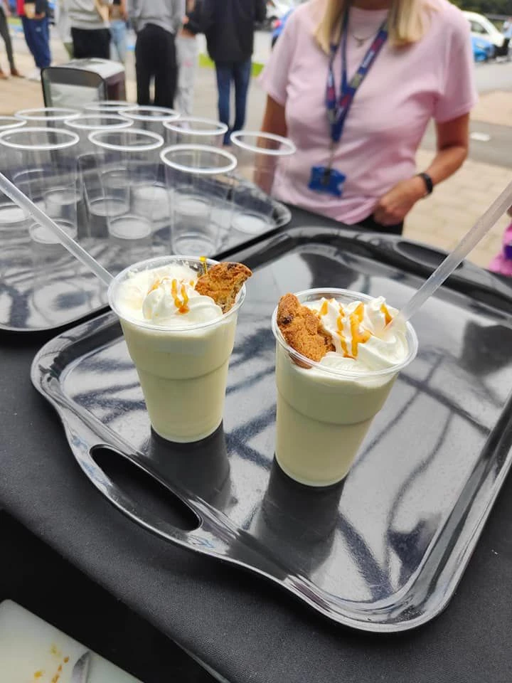 Milkshake bar with cream and toppings