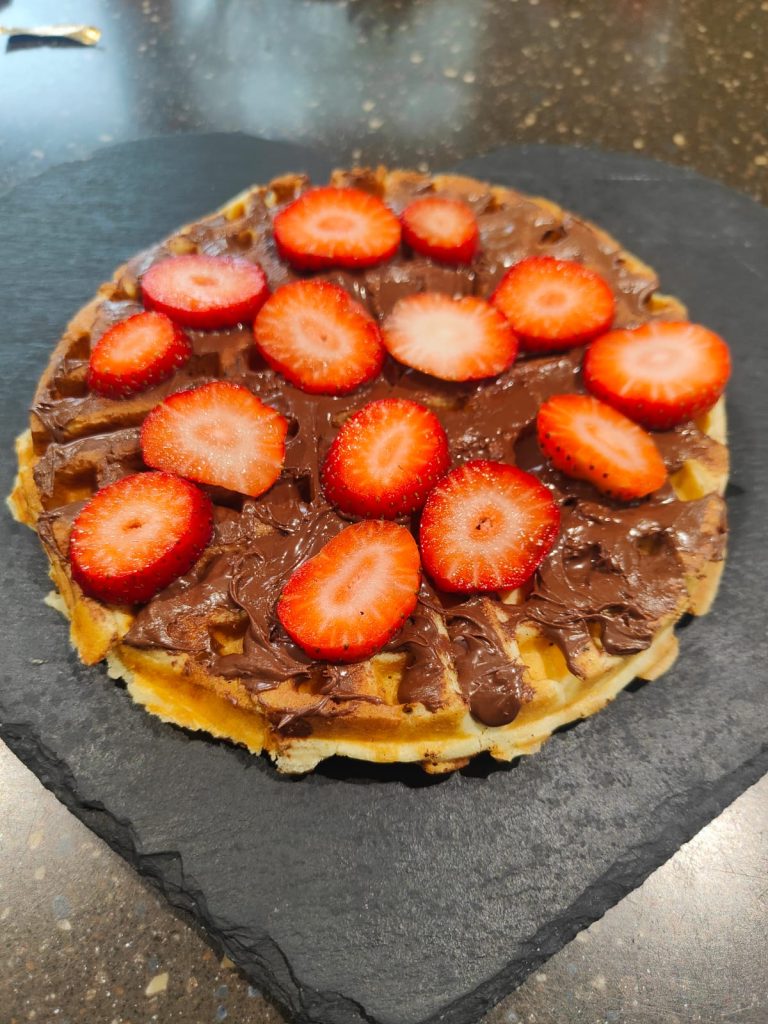 Strawberry and Nutella waffle