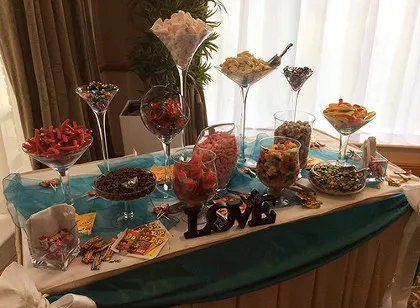 Wedding sweet table with candy buffet