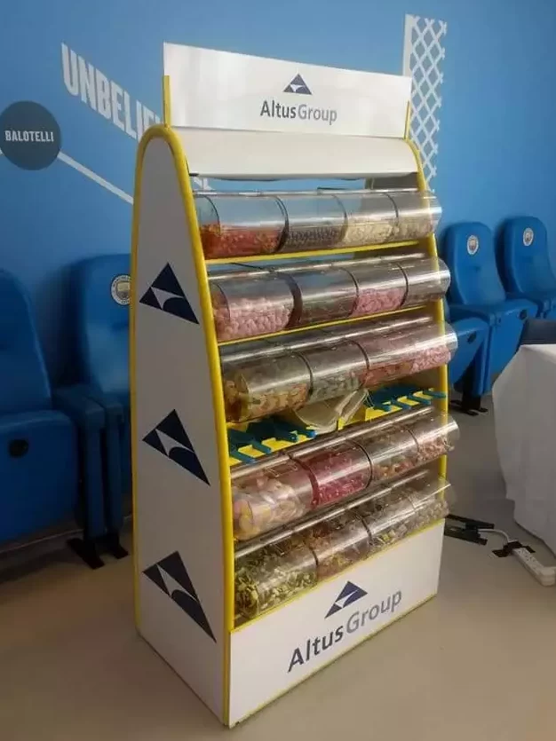 Branded pick and mix stand for a corporate event