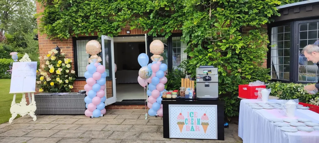 Mr Whippy ice cream bar at a garden party